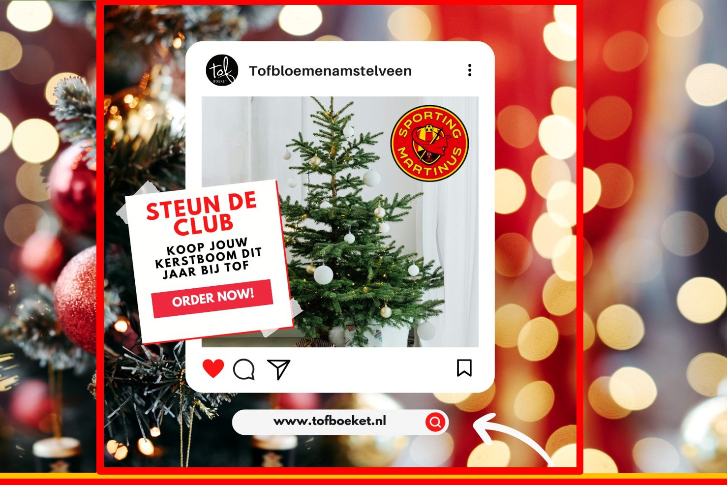 Kerstbomenactie van clubsponsor Tof