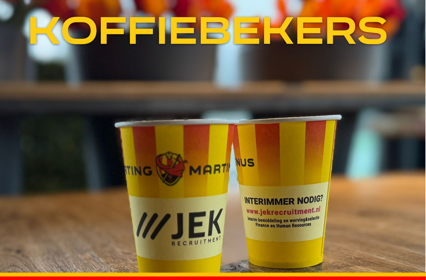 50.000 koffiebekers van sponsor JEK Recruitment